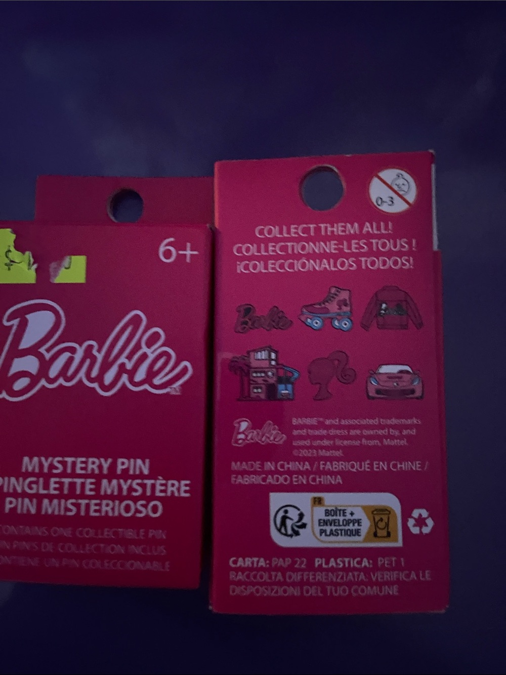 Barbie mystery pin